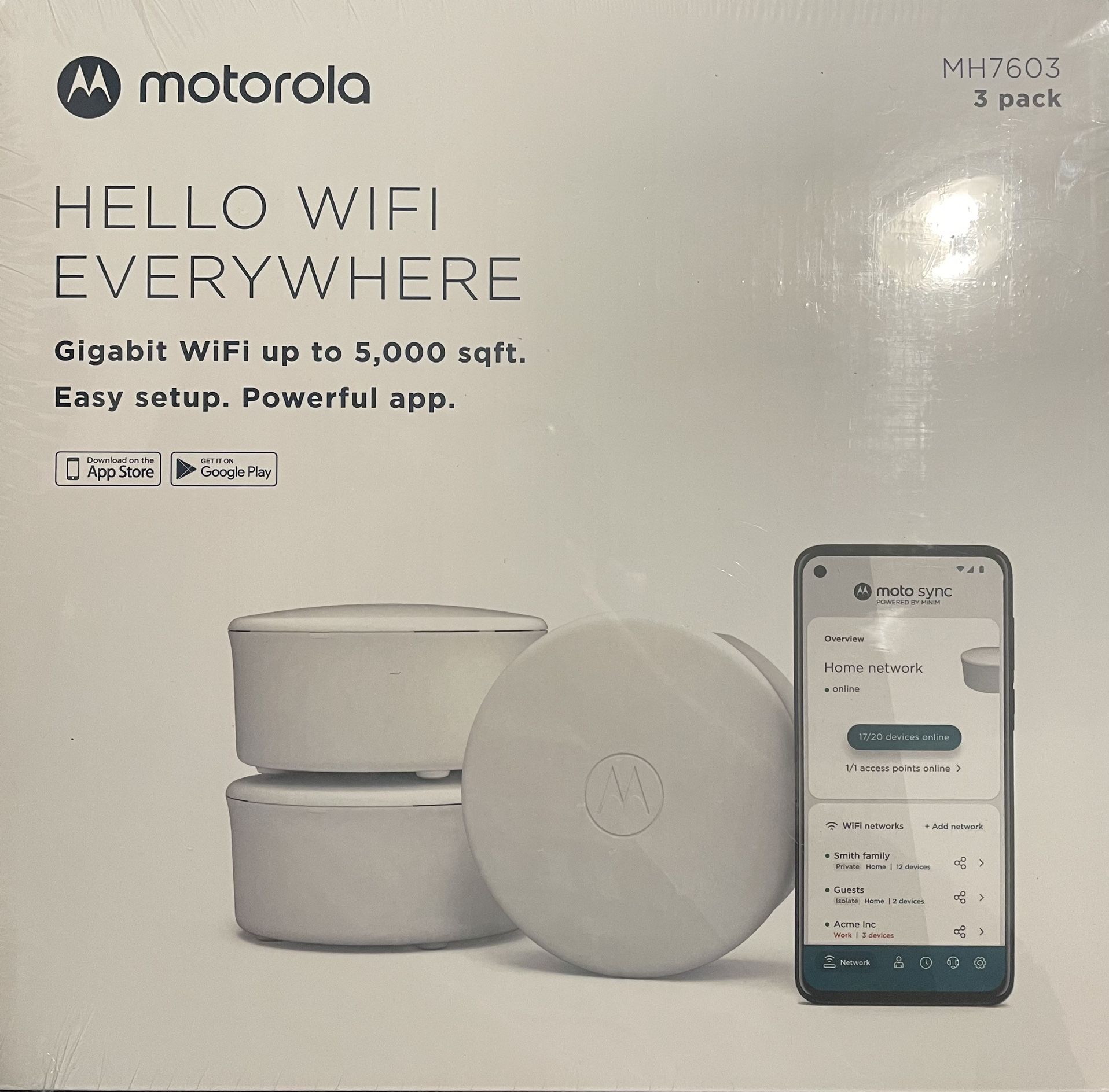 *New* Motorola Hello Wifi MH7603 3 Pack
