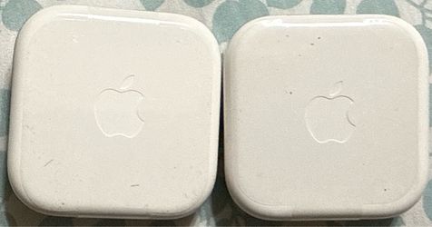 Two apple iphone wired chargers in apple box -new never used -older generation