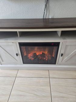 TV stand with fireplace