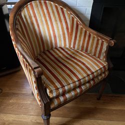 Candy cane Orange Barrel Wingback Chair