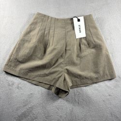 STAUD Magpie Woven Shorts Women’s Size 0 Natural Beige Made USA NWT #3C
