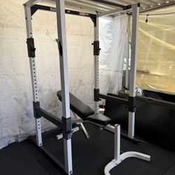 Squat Rack And Weight Bench 