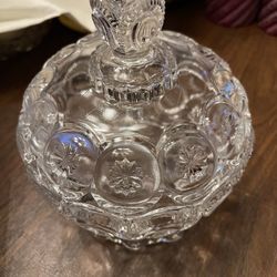 Crystal Candy Dish With Lid - USED