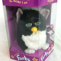 Furby- Black & White with Green Eyes