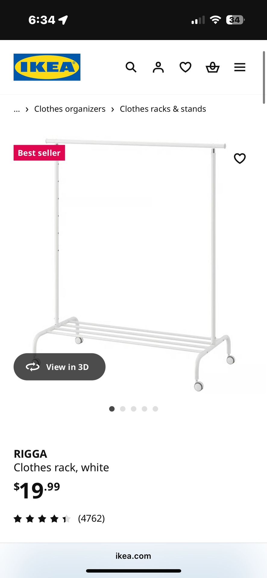 Ikea Clothes Rack - RIGGA Ten of them.