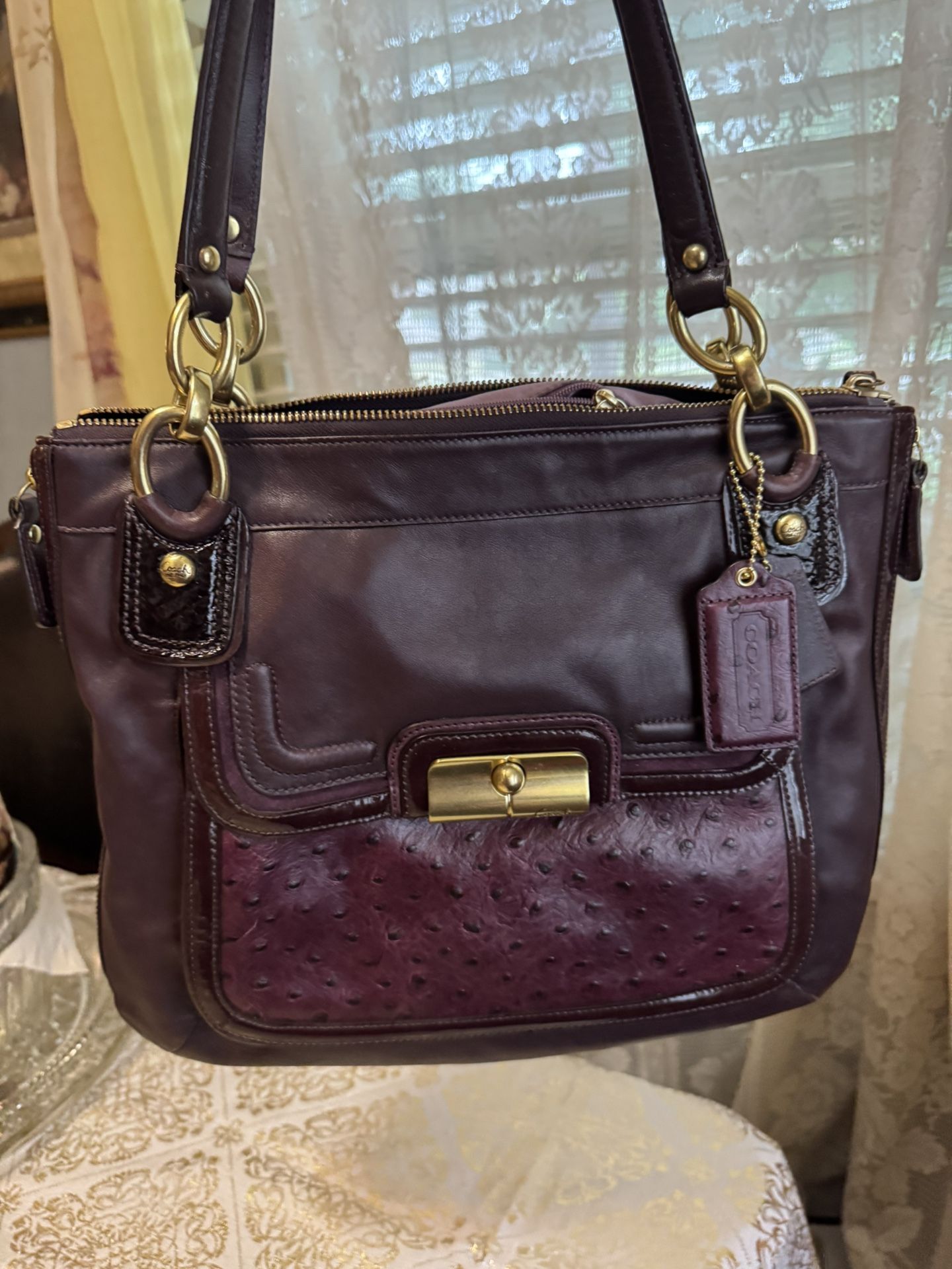 Original Coach Kirstine North All Leather Ostrich