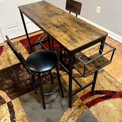 Wooden Table w/Two Chairs