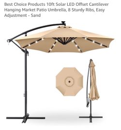 Cantilever Offset Patio Umbrella 120-Inch Beige