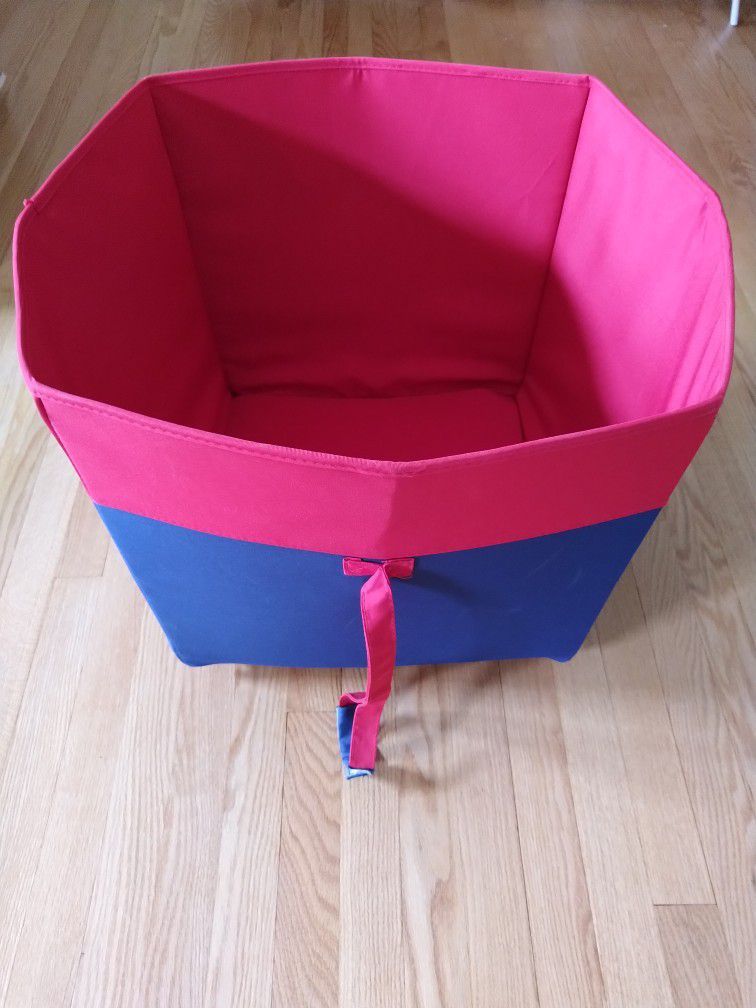 Large Fabric Bin Container Organizer With Wheels And Pull Handles