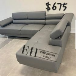 Grey Sectional ( Left Or Right Chaise Side) Modern Sofa $39 Down 120 Days 0% Interest