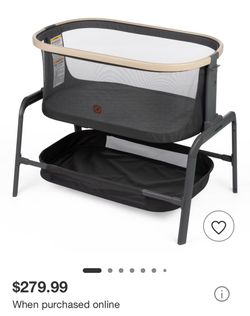 Maxi-Cosi Iora Bassinet - Classic Graphite: Adjustable Height, Storage Bin, Folds for Easy Transport