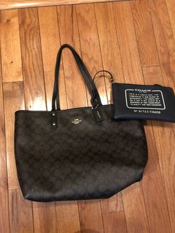 Reversible Brown & Black Coach Tote Purse