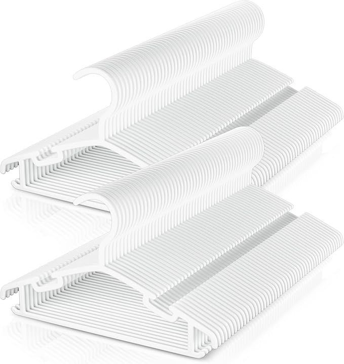 BRAND NEW 100 Pack (10.27"W x 6"H) Non-Slip Kids Plastic Hangers for Baby Clothing