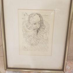 Authentic Salvador Dali Cervantes  Etching with COA framed