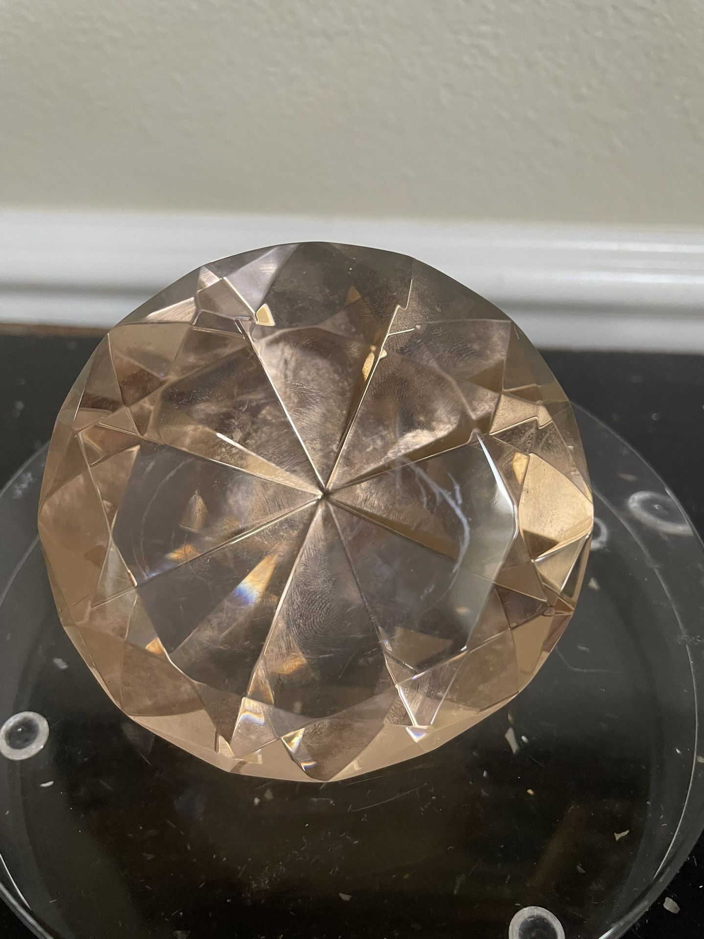 Diamond Cut Crystal Paperweight 3”
