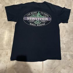 Survivor TV Series Hawaii Maui The Road To Hana Cast & Crew Shirt SZ M