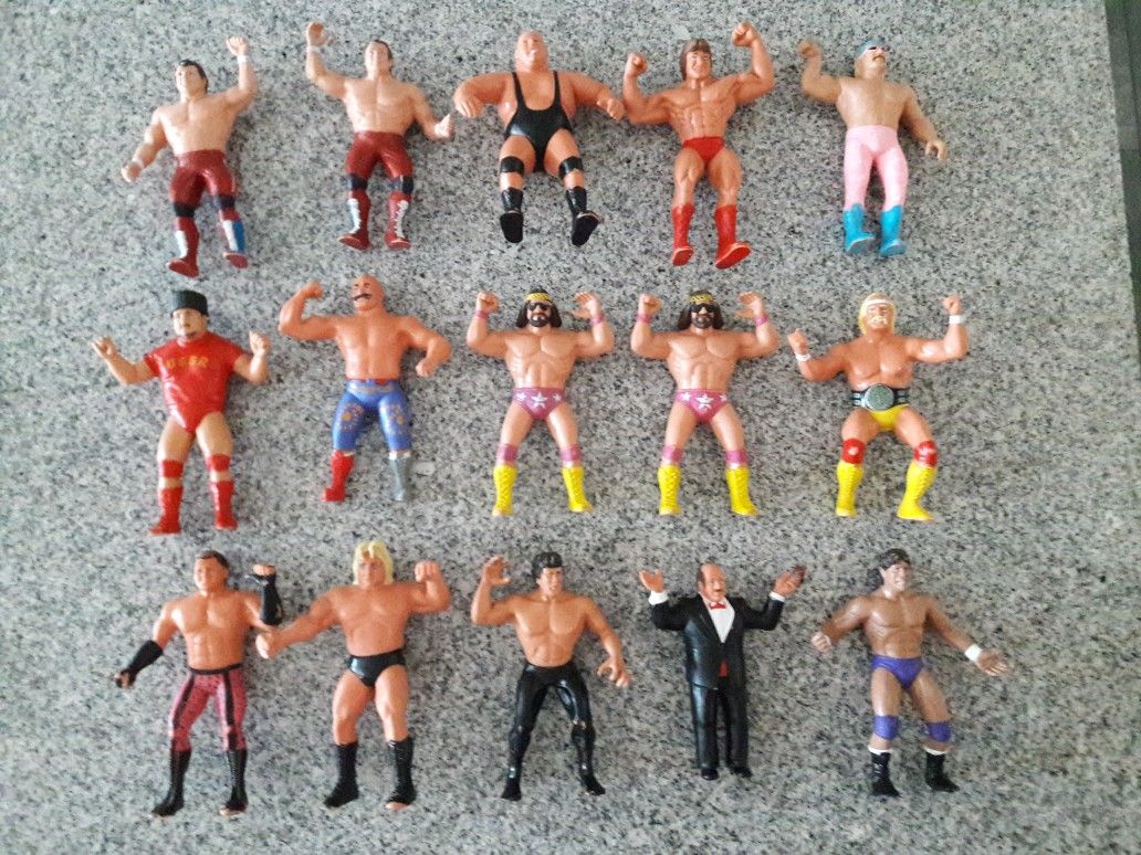36 FIGURE LOT! WWF WWE LJN Wrestling Figures + WCW (Classic, Vintage, 1980s)
