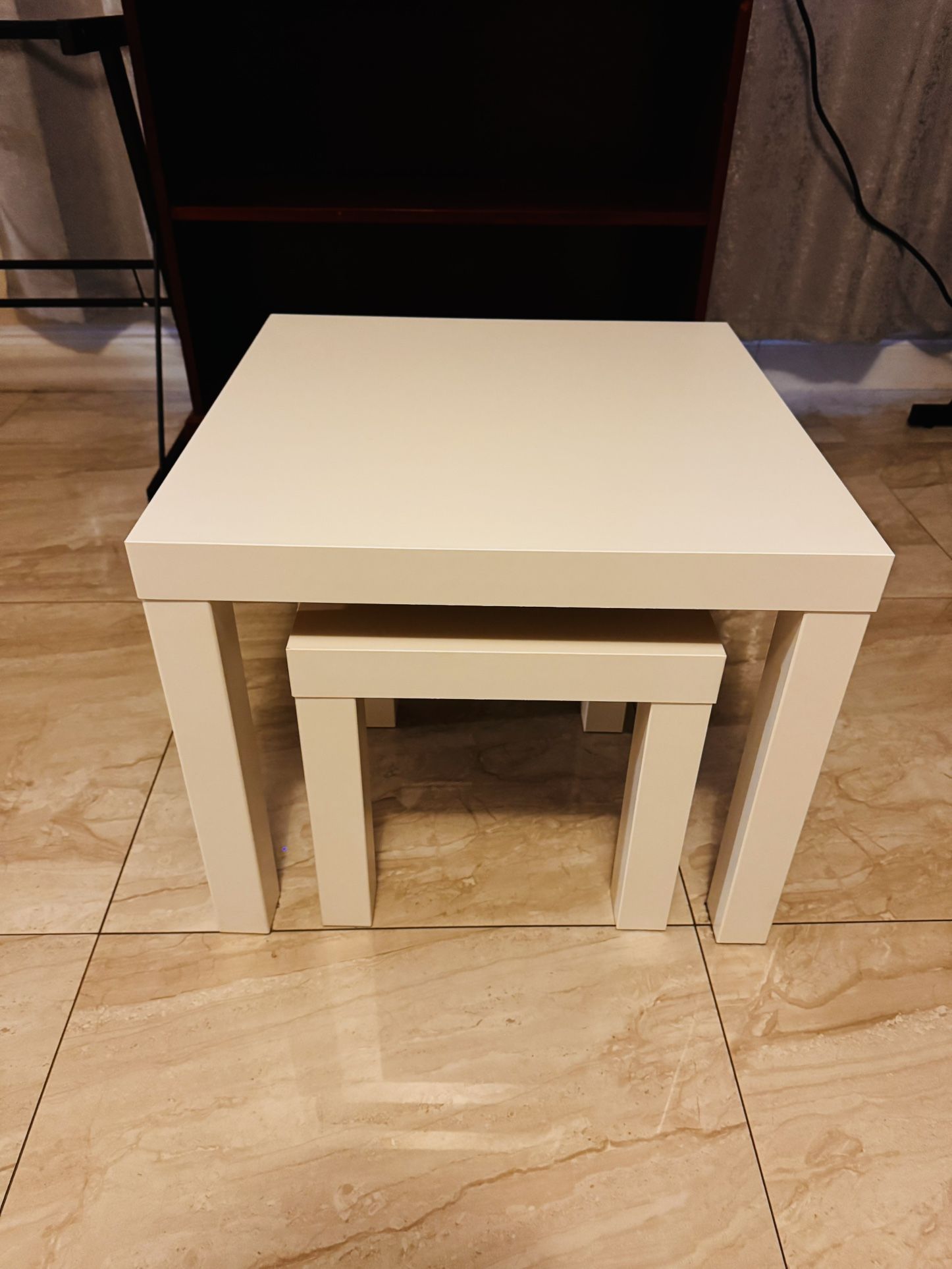 Two White IKEA Coffee Tables