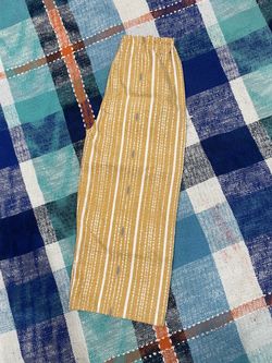 Mustard Striped Elastic Waist Pants