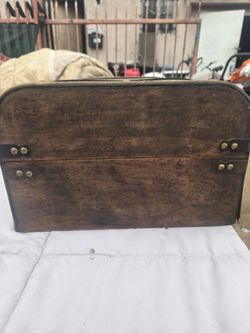 Wooden box  with leather straps
