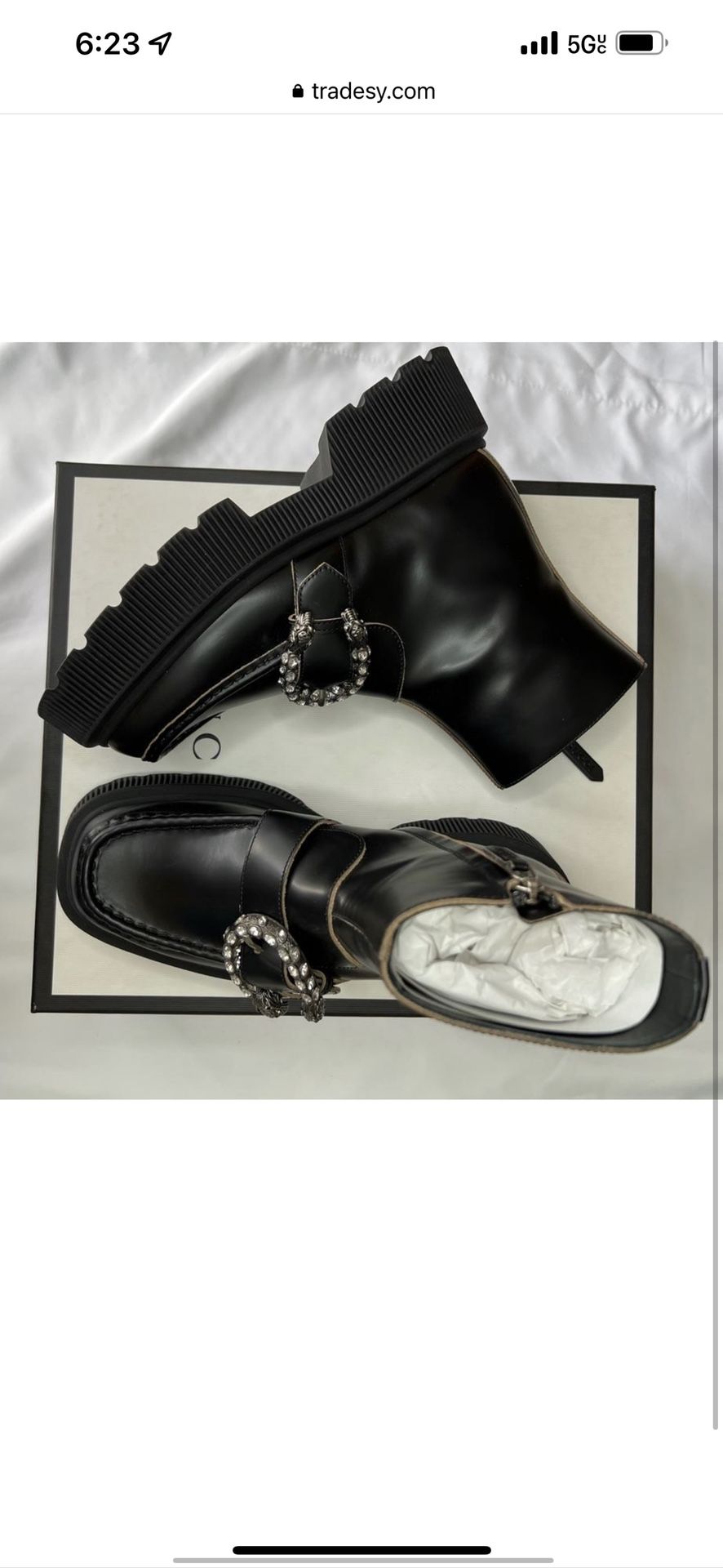 Gucci black Boots Size 37 Dionysus hunder Cordovan Lux Tiger Head