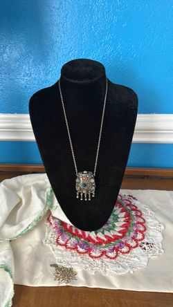Vintage ethnic, tribal coin, purse, pendant necklace