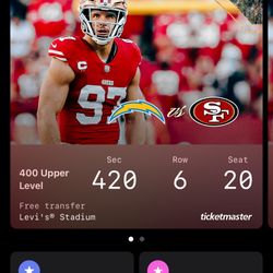 Chargers Vs 49ers Pre Season Tickets 