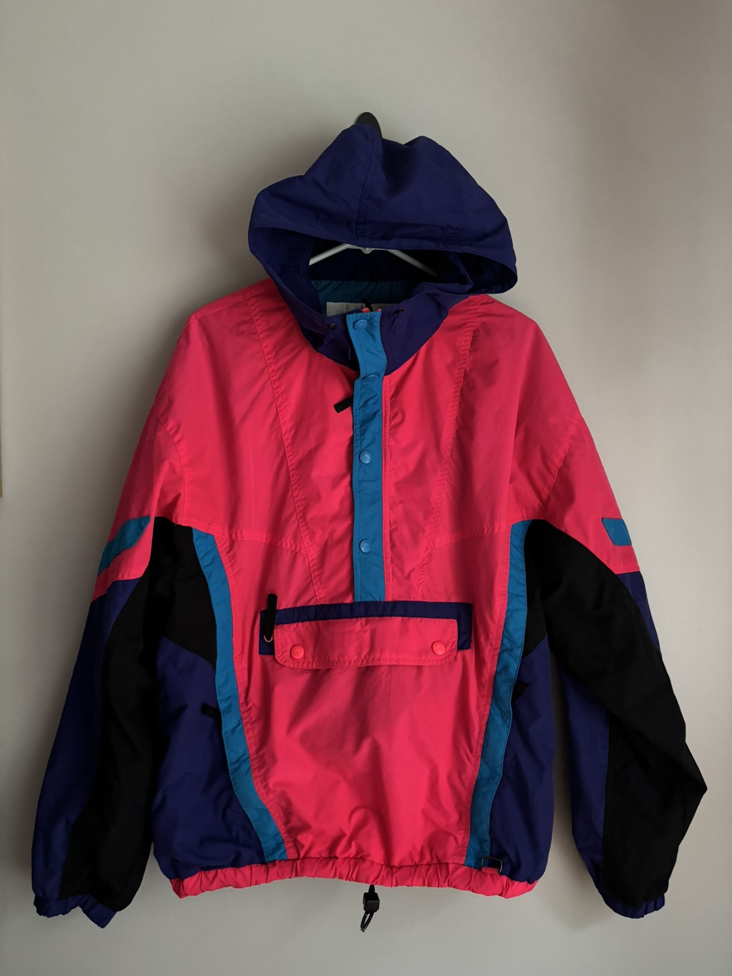 Obermeyer Vintage Ski Jacket Men’s Med Retro Hooded Pullover Salmon Snowboard