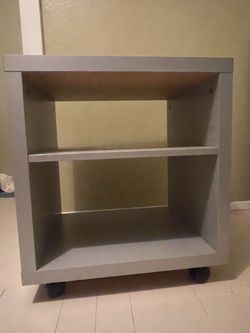 Gray Bookshelf Unit on Casters