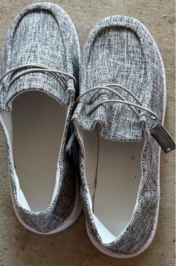 Gray Woven Slip-On Casual Shoes