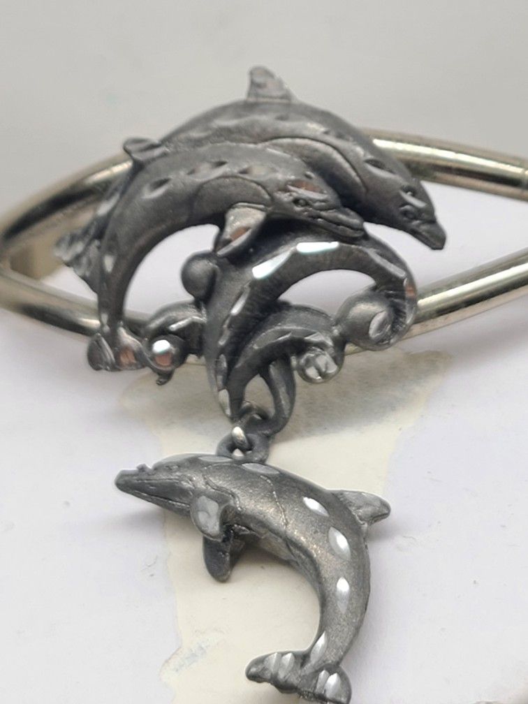 VINTAGE PEWTER DOLPHIN 