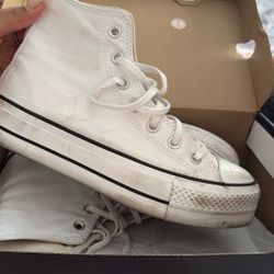 Women White Platform Converse 