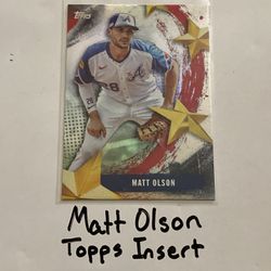 Matt Olson Atlanta Braves 1st Baseman Topps Short Print Insert Card. 