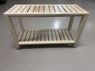 Teak Gray Bench with Shelf 30 Inch