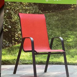 Stack Chair (Light Blue, Red & Stripe)