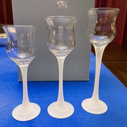 PartyLite glass votive holders- set of 3