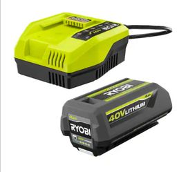 Ryobi  40volt 4ah Battery and Rapid Charger