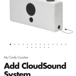My Comfy Couches Cloud Sound System Cushion With Bluetooth Speaker - White 