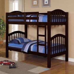 Brand New Espresso Twin/Twin Bunk Bed