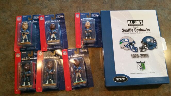 Seahawks rare GI Joe's Seattle Seahawks mini bobble head collection