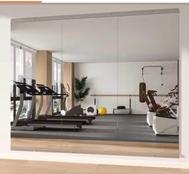 New Set of three (3) 17 in. W x 55 in. H Rectangle Frameless Wall-Mounted HD Gym Mirror Dance Mirror