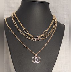 Gold Fashion channel Necklace 3 Piece Set BRAND NEW