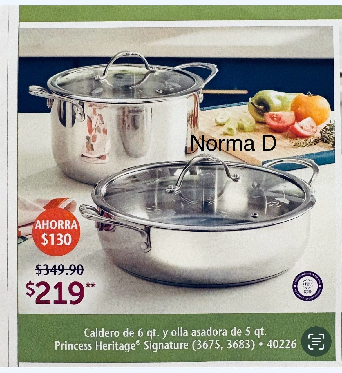 Set De Olla De6 Qts Y Cacerola De 5 Qts Nueva En Su Caja ๐บ Princess House ๐บ