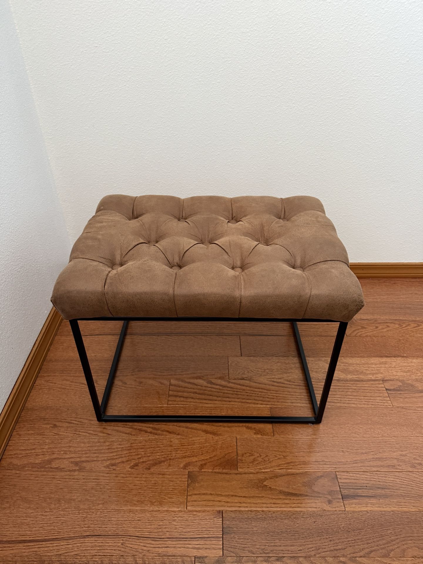 tufted stool - faux leather