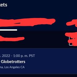 The Harlem Globetrotters. I Have For Sale 4 Tickets $50 Each 