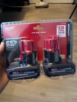 M12 5 amp high output batteries