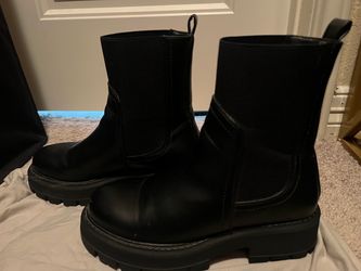 Black boots.