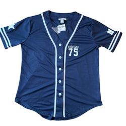 Refugee NWT men’s large baseball jersey style blue