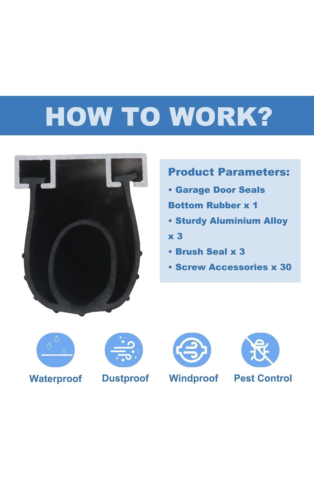 Universal Garage Door Bottom Seal Kit