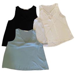 Lush V-Neck Strappy Tank Top Bundle Set of 3 Small